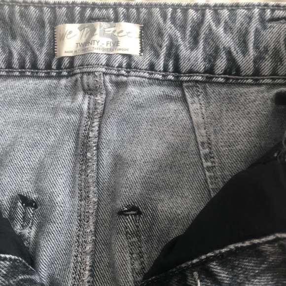 Free people midi black gray denim skirt - Picture 5 of 6